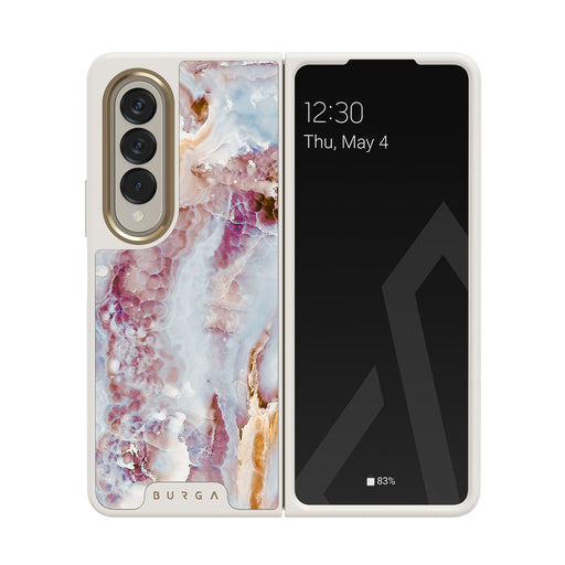 Frozen Leaves - Cute Marble Samsung Galaxy Z Fold 4 Case